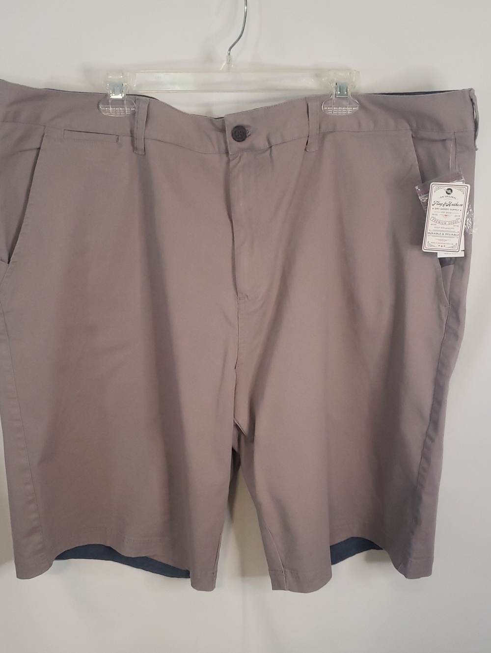 Flag & Anthem Men's Classic Casual Flat Front Shorts Taupe Size 46
